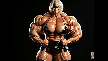 2b gets to be a muscle monster in this female muscle growth video