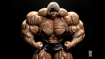 2b gets to be a muscle monster in this female muscle growth video 2b gets to be a muscle monster in this female muscle growth video