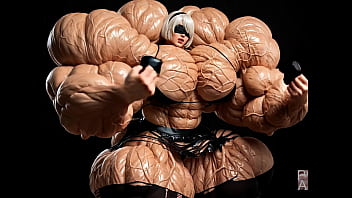 2b Gets To Be A Muscle Monster In This Female Muscle Growth Video thumbnail