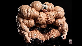2b gets to be a muscle monster in this female muscle growth video