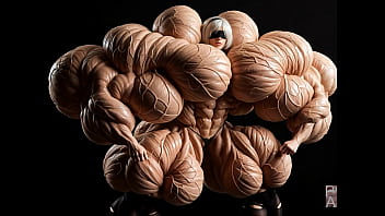 2b gets to be a muscle monster in this female muscle growth video