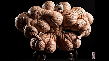 2b gets to be a muscle monster in this female muscle growth video