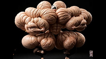 2b gets to be a muscle monster in this female muscle growth video