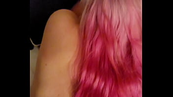Pink hair pulled while getting fucked by bbc