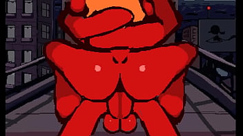 Horny red stickwoman