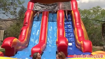 Lesbians toying pussy in outdoor wam sexparty