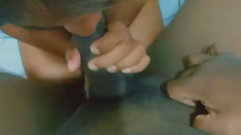 Stepsister gives a great blowjob in pov