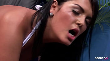 Curvy milf with biggest natural tits seduce boss to for cheating anal and dp sex in white lingerie and nylons