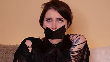 Duck tape and gag ball masturbation