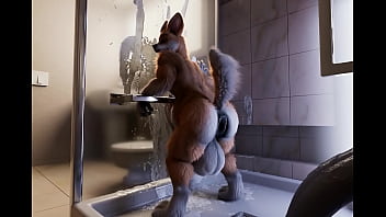 Furry Quicando No Dildo Gigante thumbnail