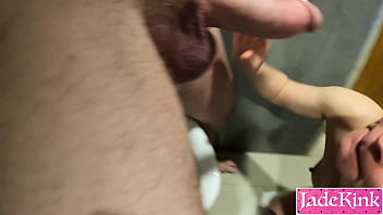 Amateur couple fucking in a public toilet