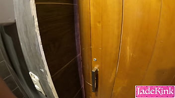 Amateur couple fucking in a public toilet