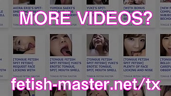 Japanese asian tongue spit fetish
