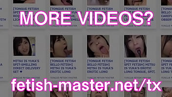 Japanese asian tongue spit fetish