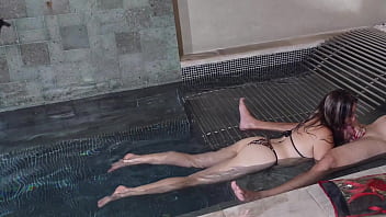 I secretly filmed my step sister fucking a friend in the pool