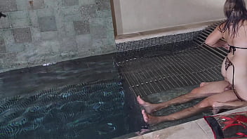 I secretly filmed my step sister fucking a friend in the pool