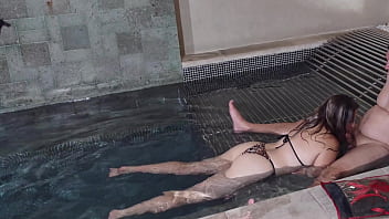 I secretly filmed my step sister fucking a friend in the pool