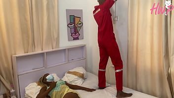 Black technician repairs horny housewife pussy part 2 watch full part in red on 4k