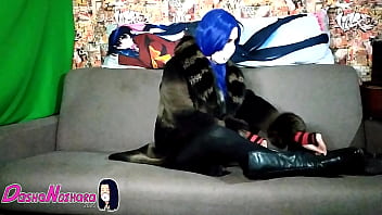 Dashanoihara #33 Femboy In Black Dress Opaque Black Tights Leather Boots And Fluffy Fur Coat thumbnail