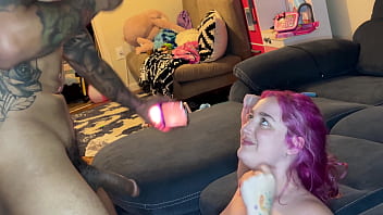 Amateur facial for my cum loving slut wife