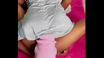 Ebony couples perform oral sex on the ground