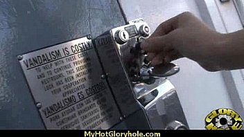 Horny lady enjoys gloryhole cocksucking interracial 9