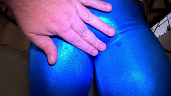Shiny cameltoe tease hard spanking deep blowjobs & rough doggy with double cumshot 302