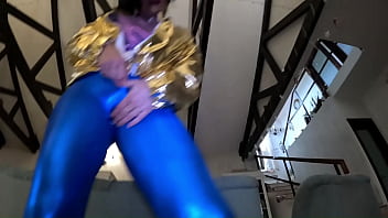 Shiny cameltoe tease hard spanking deep blowjobs & rough doggy with double cumshot 302