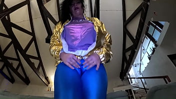 Shiny cameltoe tease hard spanking deep blowjobs & rough doggy with double cumshot 302