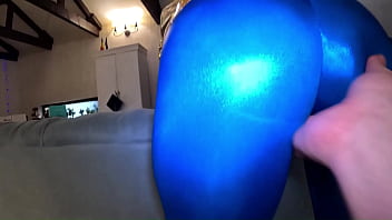 Shiny cameltoe tease hard spanking deep blowjobs & rough doggy with double cumshot 302