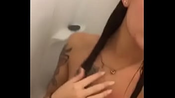 Young girlfriend showering before comes home