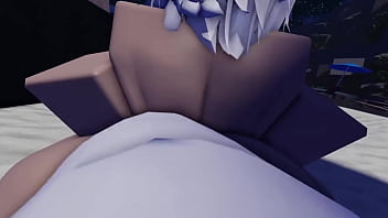 Roblox whore seen naked in a beach and gets fucked~