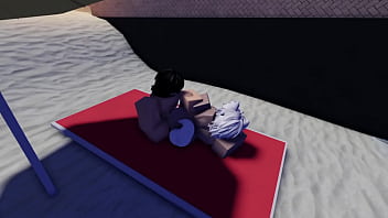 Roblox whore seen naked in a beach and gets fucked~