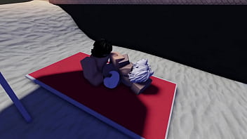 Roblox whore seen naked in a beach and gets fucked~