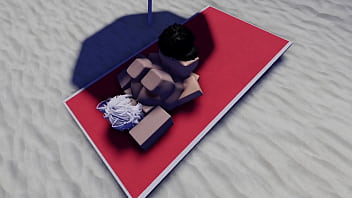 Roblox whore seen naked in a beach and gets fucked~