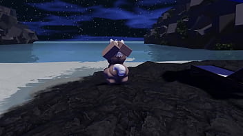 Roblox whore seen naked in a beach and gets fucked~