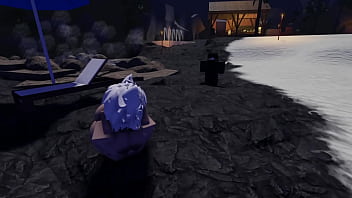 Roblox whore seen naked in a beach and gets fucked~