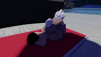 Roblox whore seen naked in a beach and gets fucked~