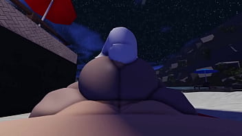 Roblox whore seen naked in a beach and gets fucked~