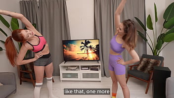 Seductive stretching lesson makes girls gasp with orgasms