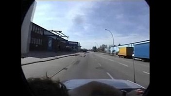 Huge boobs milf in public