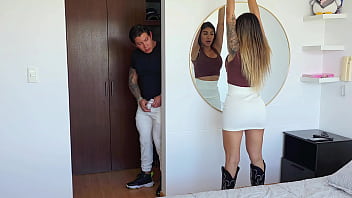 Surprised my stepsis with cock she almost caught me smelling her panties