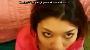 Brunette gives a pov blowjob