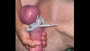 Tying his balls tight while i fist his ass