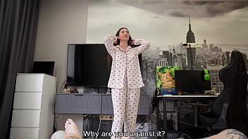 She spots me spying in the bathroom borrows my dick for a wet pussy fuck She spots me spying in the bathroom borrows my dick for a wet pussy fuck