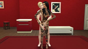 Girl with tattoo has intense sex