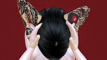 Girl with tattoo has intense sex