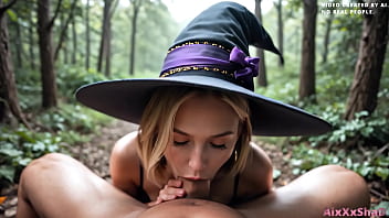 I met a beautiful witch in the woods on halloween she loves to suck big cocks and get fucked in all holes