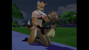 Furry public gangbang