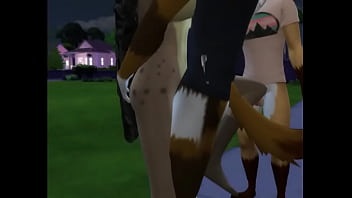 Furry public gangbang